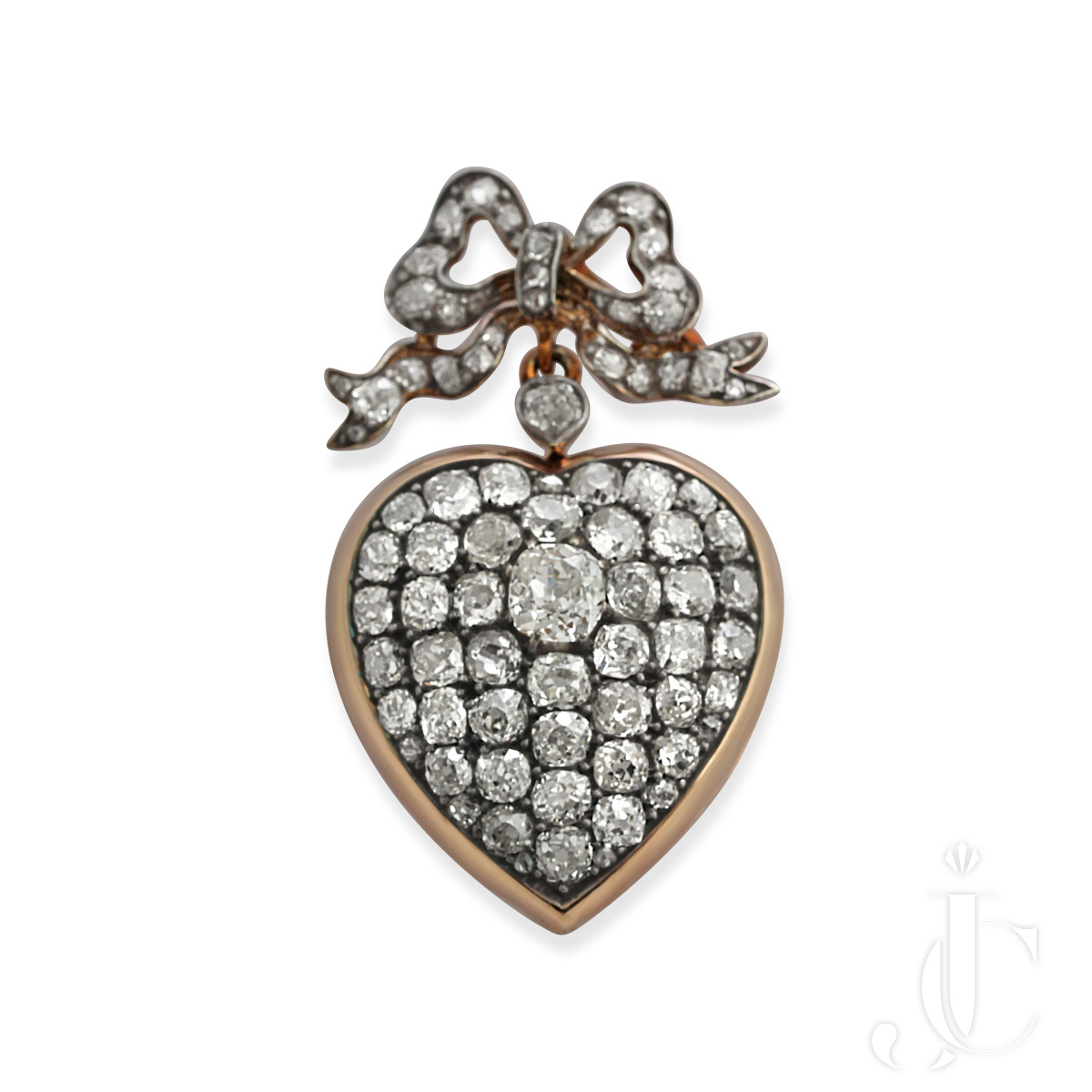 An Antique Diamond Heart Pendant