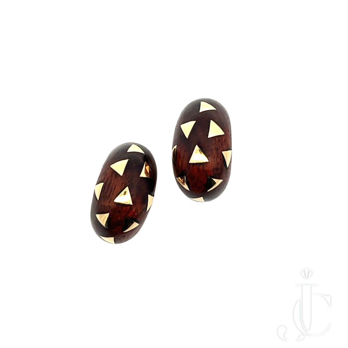 VCA 18k wood half loop earring