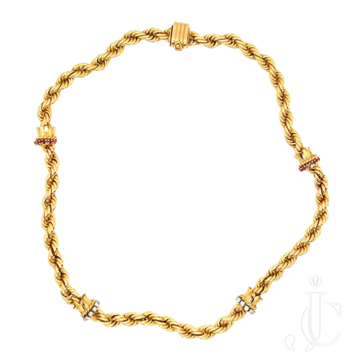 Lacloche paris gold ruby and diamond necklace