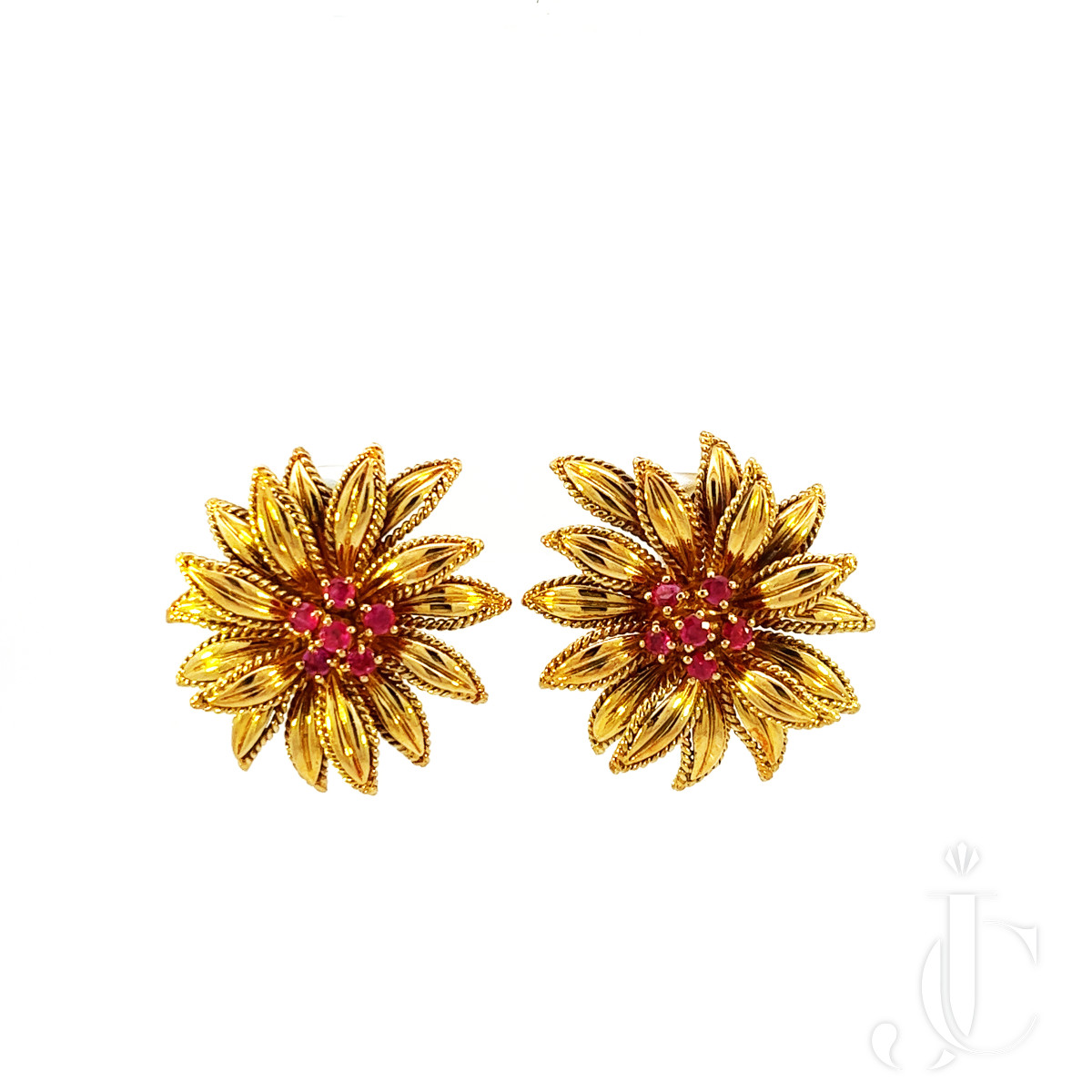 Cartier Ruby Flower Earrings