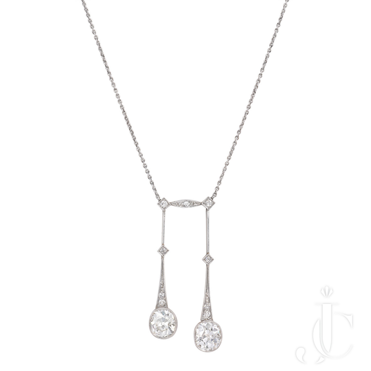 Edwardian Platinum and Diamond Pendant
