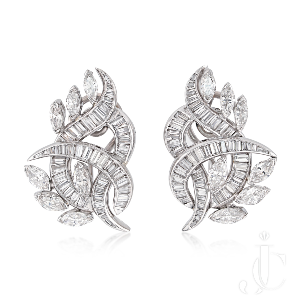 1970s Platinum Diamond Earrings