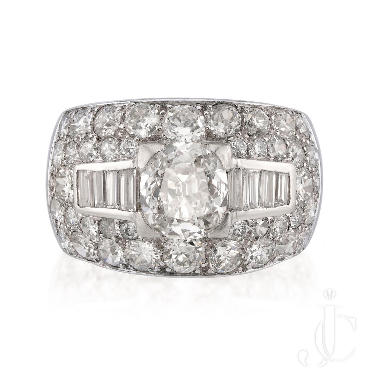 Bulgari platinum diamond ring,