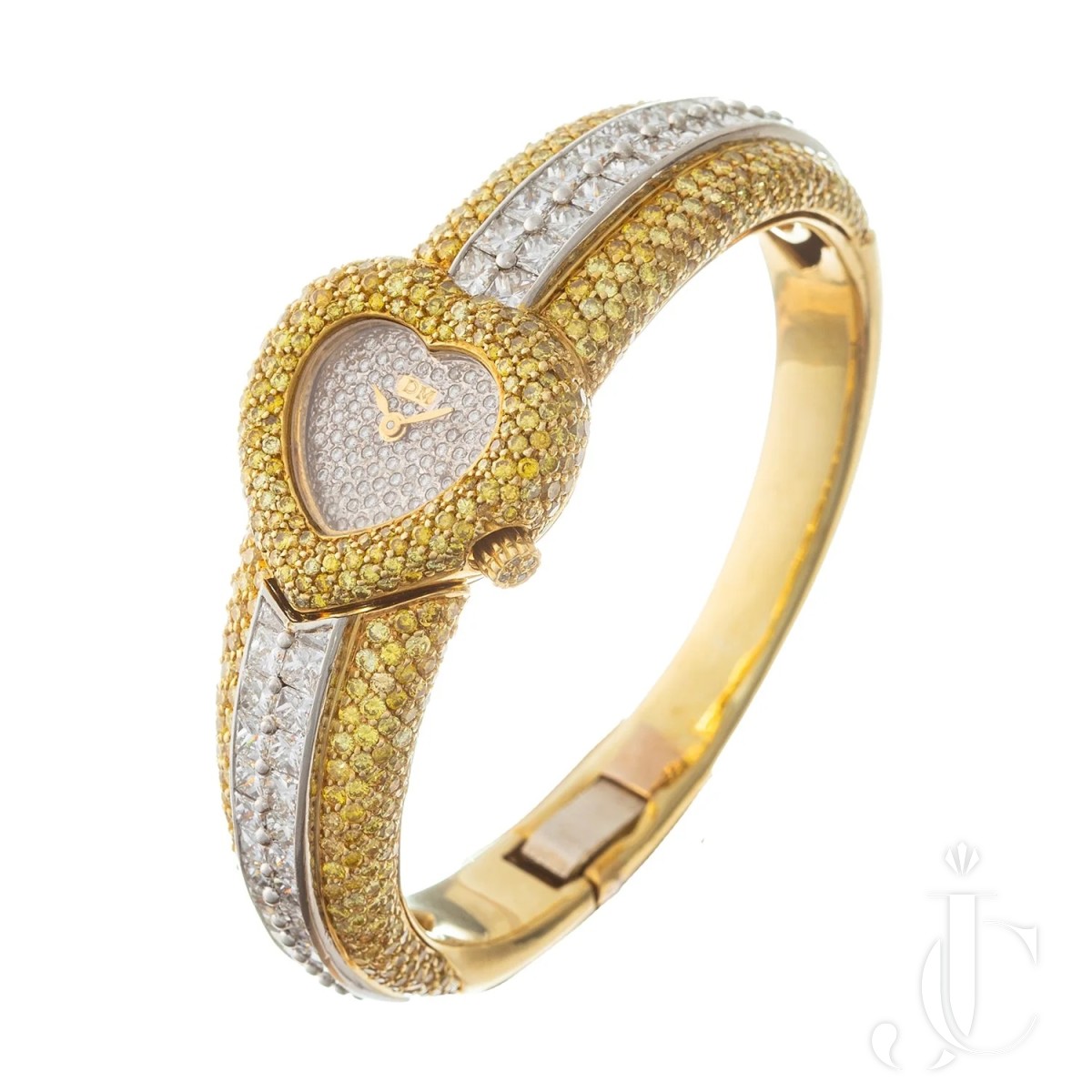David Morris Fancy Intense Yellow & White Diamond Bracelet Watch