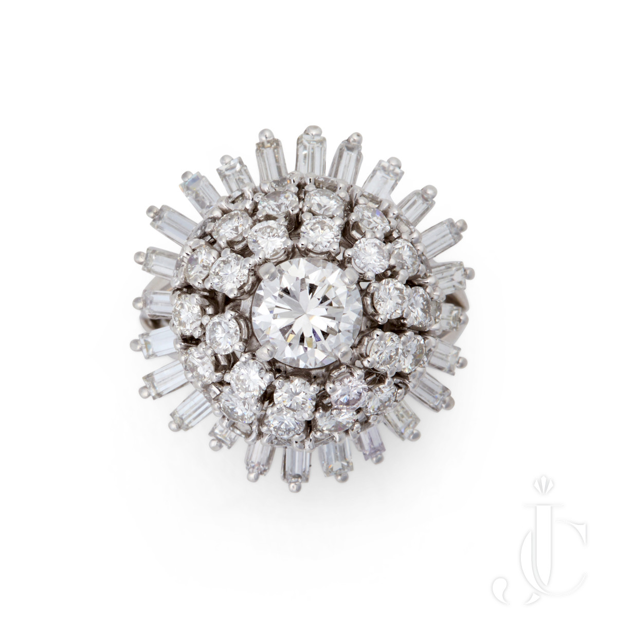 Platinum and Diamond Cocktail Ring