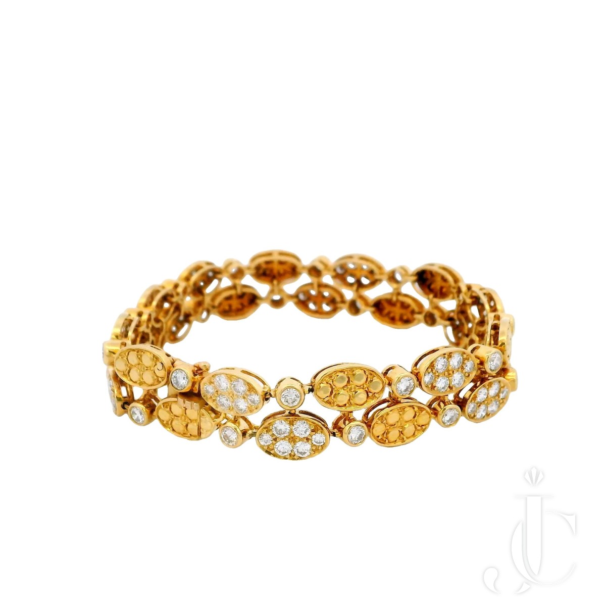 Van Cleef & Arpels bracelet by Andre Vassort 18k alternating oval diamond links