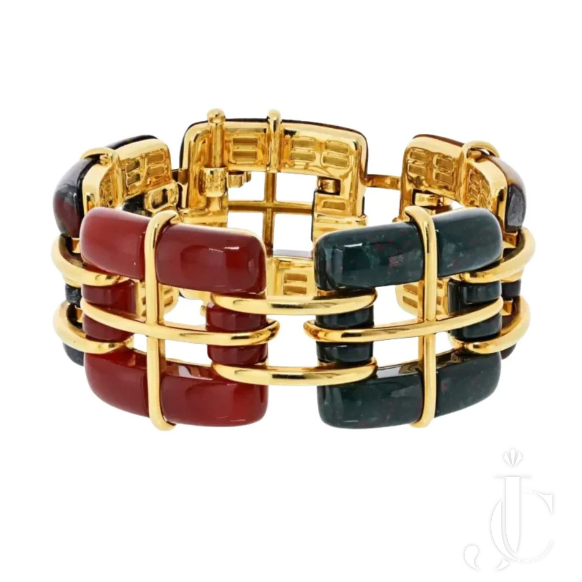 Tiffany & Co. Opaque Stone and 18k Yellow Gold Bracelet