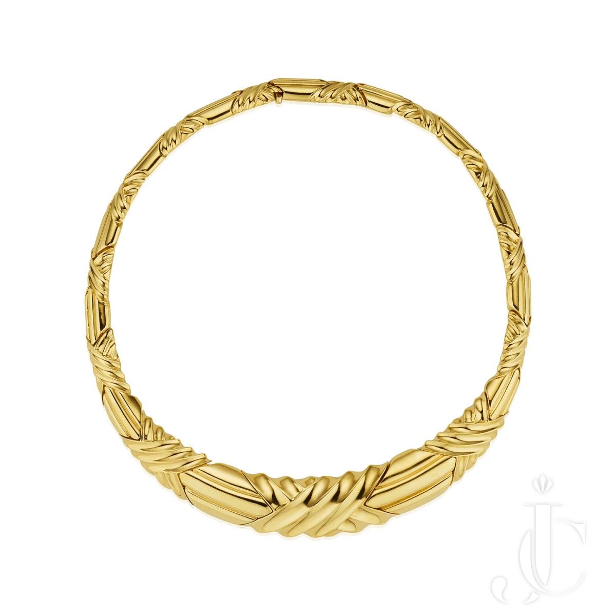 Cartier Textured Gold Collar Necklace